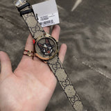 Gucci G-Timeless Brown Dial Brown Leather Strap Unisex Watch - YA1264057 Authentic Buy Shop Now