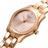 Tissot T Wave Rose Gold Dial Rose Gold Steel Strap Watch For Women - T112.210.33.456.00 Authentic Buy Shop Now
