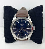 Tissot Gentlemen Powermatic 80 Silicium Blue Dial Brown Leather Strap Watch For Men - T127.407.16.041.00 Authentic Buy Shop Now