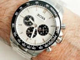 Hugo Boss Ikon White Dial Silver Steel Strap Watch for Men - 1512964 Authentic Buy Shop Now