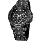 Bulova Octova Chronograph Black Crystal Dial Black Steel Strap Watch for Men - 98C134 Authentic Buy Shop Now