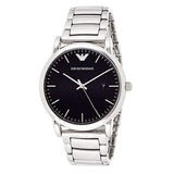 Emporio Armani Luigi Quartz Black Dial Silver Steel Strap Watch For Men - AR2499 Authentic Buy Shop Now