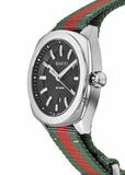 Gucci GG2570 Quartz Black Dial Green & Red Nylon Strap Watch For Men - YA142305 Authentic Buy Shop Now