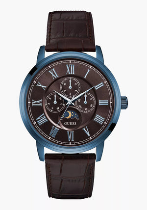 Guess Delancy Analog Brown Dial Brown Leather Strap Watch For Men - W0870G3 Authentic Buy Shop Now