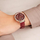Swarovski Passage Chrono Red Dial Red Leather Strap Watch for Women - 5580345 Authentic Buy Shop Now