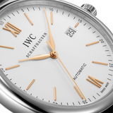 IWC Portofino Automatic White Dial Black Leather Strap Watch for Men - IW356517 Authentic Buy Shop Now