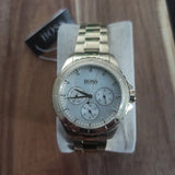 Hugo Boss Premiere White Dial Gold Steel Strap Watch for Women - 1502445 Authentic Buy Shop Now