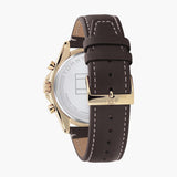 Tommy Hilfiger Parker Chronograph Black Dial Brown Leather Strap Watch For Men - 1791836 Authentic Buy Shop Now