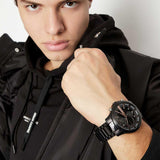 Armani Exchange Chronograph Black Dial Black Steel Strap Watch For Men - AX2429 Authentic Buy Shop Now