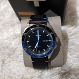 Fossil Sport 54 Day Date Black Dial Black Leather Strap Watch for Men - FS5321 Authentic Buy Shop Now