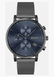 Hugo Boss Skymaster Chronograph Grey Dial Grey Mesh Bracelet Watch for Men - 1513934 Authentic Buy Shop Now