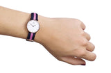 Daniel Wellington Classy Winchester White Dial Two Tone NATO Strap Watch For Women - DW00100077 Authentic Buy Shop Now