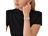 Michael Kors Harlowe Analog Rose Gold Dial White Leather Strap Watch For Women - MK2989 Authentic Buy Shop Now