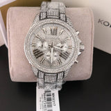 Michael Kors Wren Chronograph Crystals Silver Dial Silver Steel Strap Watch For Women - MK6317 Authentic Buy Shop Now