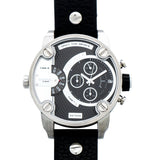 Diesel Little Daddy Black Dial Black Leather Strap Watch For Men - DZ7256 Authentic Buy Shop Now