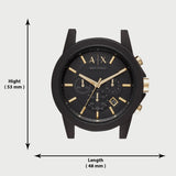 Armani Exchange Outerbanks Chronograph Black Dial Black Steel Strap Watch For Men - AX7105 Authentic Buy Shop Now
