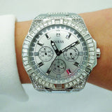 Guess Zeus Multifunction Diamonds Silver Dial Silver Steel Strap Watch for Men - GW0209G1 Authentic Buy Shop Now