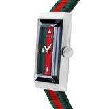 Gucci G-Frame Mother of Pearl Dial Two Tone Nylon Strap Watch For Women - YA147404 Authentic Buy Shop Now
