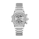 Guess Fusion Chronograph Crystals Silver Dial Silver Steel Strap Watch For Women - GW0552L1 Authentic Buy Shop Now
