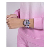 Guess Fusion Chronograph Pink Dial Pink Leather Strap Watch for Women - GW0553L5 Authentic Buy Shop Now
