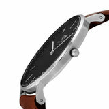 Daniel Wellington Classic Durham Black Dial Brown Leather Strap Watch For Women - DW00100142 Authentic Buy Shop Now