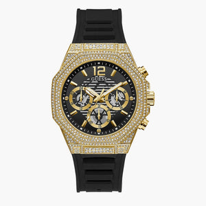 Guess Momentum Chronograph Diamonds Black Dial Black Silicone Strap Watch For Men - GW0518G2 Authentic Buy Shop Now