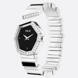 Dior Gem Dior Mother of Pearl Diamonds Black Dial Silver Steel Strap Watch for Women - CD18111X1058 Authentic Buy Shop Now