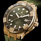 Maurice Lacroix Aikon Venturer Bronze Dial Green Rubber Strap Watch For Men - AI6058-BRZ01-630-1 Authentic Buy Shop Now