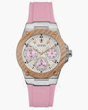 Guess Zena Quartz White Dial Pink Rubber Strap Watch For Women - W1094L4 Authentic Buy Shop Now