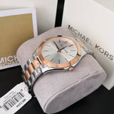 Michael Kors Slim Runway White Dial Two Tone Watch for Women - MK3204B Authentic Buy Shop Now