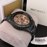 Michael Kors Everest Quartz Rose Gold Dial Black Steel Strap Watch For Women - MK5872 Authentic Buy Shop Now