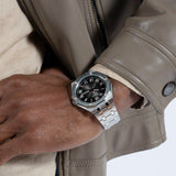 Guess Asset Quartz Black Dial Silver Steel Strap Watch For Men - GW0575G1 Authentic Buy Shop Now