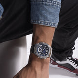 Guess Headliner Multifunction Blue Dial Silver Steel Strap Watch For Men - GW0572G1 Authentic Buy Shop Now