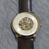 Fossil Neutra Automatic Skeleton White Dial Brown Leather Strap Watch for Men - ME3184 Authentic Buy Shop Now