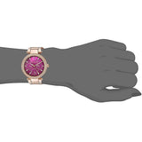 Michael Kors Mini Parker Multi-Function Plum Mother of Pearl Dial Rose Gold Steel Strap Watch For Women - MK6403 Authentic Buy Shop Now