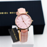 Daniel Wellington Petite Rouge Pink Dial Pink Leather Strap Watch For Women - DW00100511 Authentic Buy Shop Now