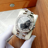 Bulova Crystal Collection Chronograph Black Dial Two Tone Steel Strap Watch for Men - 96C126 Authentic Buy Shop Now