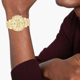 Tommy Hilfiger Tyson Chronograph Gold Dial Gold Steel Strap Watch For Men - 1710611 Authentic Buy Shop Now