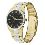 Bulova Crystal Black Dial Two Tone Steel Strap Watch for Men - 98B235 Authentic Buy Shop Now