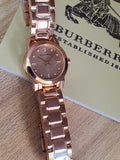 Burberry The City Diamonds Rose Gold Dial Rose Gold Steel Strap Watch for Women - BU9126 Authentic Buy Shop Now