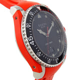 Gucci Dive Quartz Black Dial Red Rubber Strap Watch For Men - YA136309 Authentic Buy Shop Now