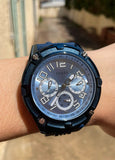 Guess Flagship Chronograph Blue Dial Blue Steel Strap Watch for Men - W0601G2 Authentic Buy Shop Now