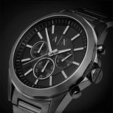 Armani Exchange Drexler Chronograph Black Dial Black Steel Strap Watch For Men - AX2601 Authentic Buy Shop Now