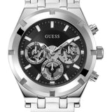 Guess Continental Quartz Black Dial Silver Mesh Strap Watch For Men - GW0582G1 Authentic Buy Shop Now