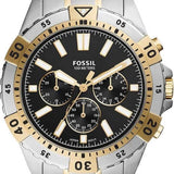 Fossil Garrett Analog Black Dial Two Tone Steel Strap Watch for Men - FS5771 Authentic Buy Shop Now