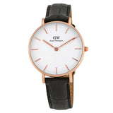Daniel Wellington Petite Reading White Dial Black Leather Strap Watch For Women - DW00100173 Authentic Buy Shop Now