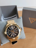 Guess Surge Chronograph Black Dial Gold Steel Strap Watch for Men - W1258G2 Authentic Buy Shop Now
