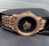 Versace Palazzo Empire Black Dial Rose Gold Steel Strap Watch for Men - VERD00718 Authentic Buy Shop Now