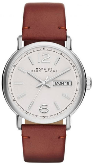 Marc Jacobs Fergus White Dial Brown Leather Strap Watch for Men - MBM5080 Authentic Buy Shop Now