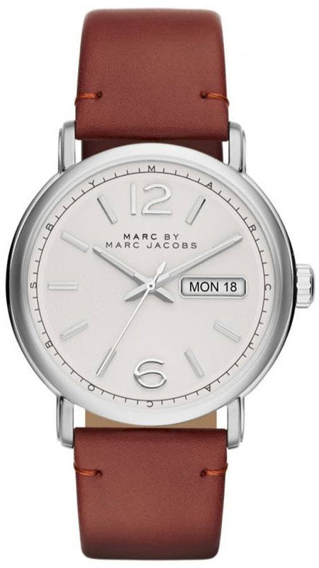 Marc Jacobs Fergus White Dial Brown Leather Strap Watch for Men - MBM5080 Authentic Buy Shop Now